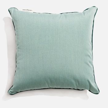 Business & Pleasure Small Square Throw Pillow - Rivie Green
