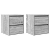 mesillas de noche de pared 2 unidades gris sonoma 38x34x40 cm