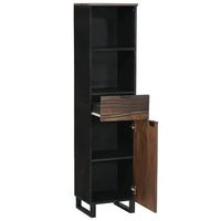 armario de lavabo  mueble de lavabo para bano con estante nogal 38 x 33 x 160 cm