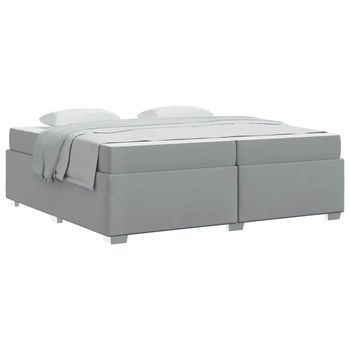 Estructura De Cama Gris Claro 200 X 200 Cm Tela