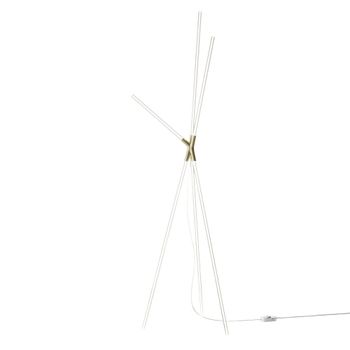 Lámpara de pie led de aluminio y policarbonato dorado zafferano