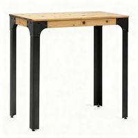 mesa alta industrial boston 60x110x1085cm acabado natural con acero y madera de pino maciza boxfuriture