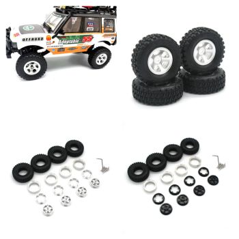 4 Piezas de piezas mejoradas para coche RC: neumáticos, llantas metálicas para JXC LR1801, 1/18, escalador de rocas fuer