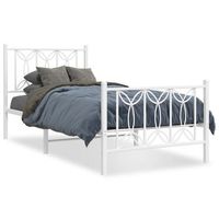 cama individual  cama para adultos  estructura cama metal con cabecero y pie cama blanca 90x200 cm