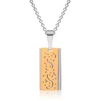 cadena de acero inoxidable con colgante chapado en oro amarillo