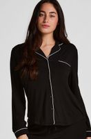 hunkemoller chaqueta de manga larga de jersey essentil negro