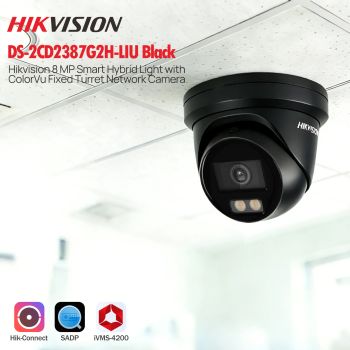 Cámara IP Hikvision DS-2CD2387G2H-LIU 8MP 4K Acusense Smart Hybrid Light ColorVu POE con micrófono incorporado y ranura para tarjeta SD