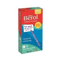 berol color broad fibre tipped 17mm assorted pk12