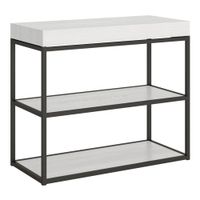 consola extensible 90x40196 cm efecto madera fresno blanco hierro