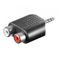 goobay adaptador audio estereo 2xrca a jack 35mm negro