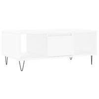 mesa de centro madera contrachapada blanco 90x50x365 cm