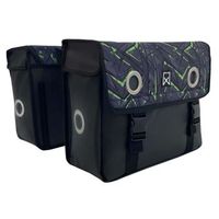 alforjas para bicicleta eco lona impermeable verde y negro 30 l willex