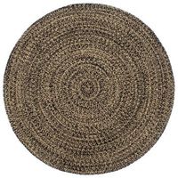 alfombra hecha a mano de yute marron y negro 210 cm vidaxl