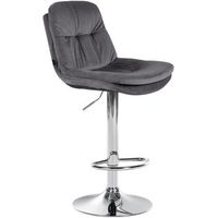 taburete de bar de terciopelo laurel gris oscuro 54x46x94 cm clp