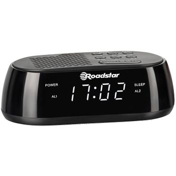 Roadstar CLR-2477 Radio Reloj Despertador Digital FM/USB Negro