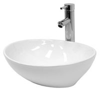 lavabo ceramico ovalado 410 x 330 x 142 mm blanco ecd germany