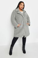yours chaqueton gris de peluche mujer curvy y tallas grandes yours