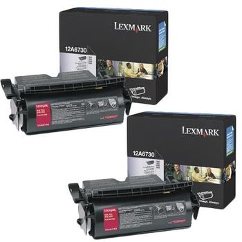 Original Multipack Lexmark Optra T520 Printer Toner Cartridges (2 Pack) -12A6730