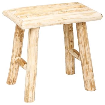 Taburete de madera beige 34,5x23x31 cm