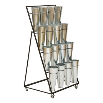 Meika 16 Flores Acero Display H149cm Plata