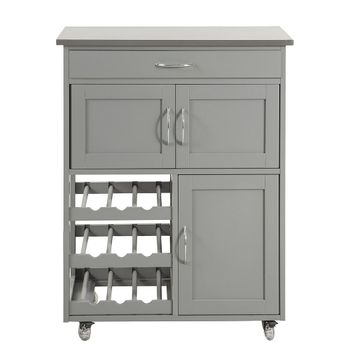 Carrito de cocina con 3 puertas y 1 cajón mdf gris claro