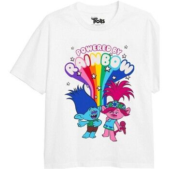 Trolls Camiseta Powered By Rainbows para niña