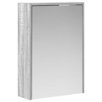 Armario Con Espejo De Baño | Mueble De Baño Gris Sonoma 43 X 16 X 62.5 Cm