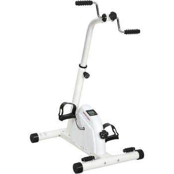 SPORTNOW Bicicleta de entrenamiento para manos, brazos, rodillas y piernas ajustable en altura pantalla LCD 60 x 40 x 86-91 cm blanco