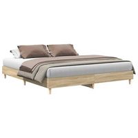 cama matrimonial  cama para adultos  estructura de cama sin colchon roble sonoma 180x200 cm