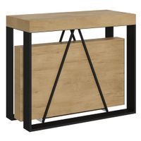 consola extensible 90x40300cm efecto madera roble natural