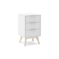mesita de noche de 3 cajones y patas 40x655 cm numa blanco - oak soft 40 x 655 x 35 cm