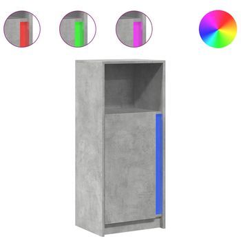Aparador Con Led Madera Ingeniería Gris Hormigón 42,5x34x100 Cm