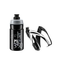 elite kit portabidon ceo negro brilloblancobidon jet negrogris 350 ml  elite   de ciclismo para bicicleta