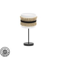 fabrilamp lampara de sobremesa angola 1xe14 negroblanco-yute 17d