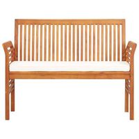 banco de jardin 2 plazas  banco de exterior  silla de jardin con cojin madera maciza acacia 120 cm