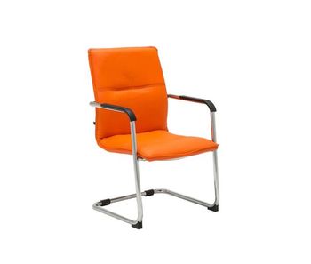 Silla para visitas seattle con asiento ergonómico y reposabrazos 56x60x92cm color naranja