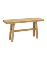 banqueta de madera maciza en tono medio de 100x50cm