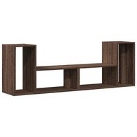 2 uds muebles tv  mueble de salon  armario tv madera ingenieria roble marron 75x30x50 cm