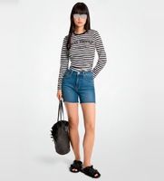 michael kors para mujer ms6520jkwz camiseta saint-tropez blanco negro m casual algodon manga larga