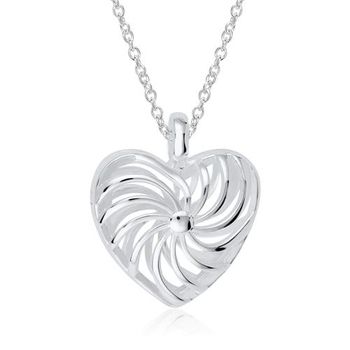 Cadena de plata 925 con medallón en forma de corazón