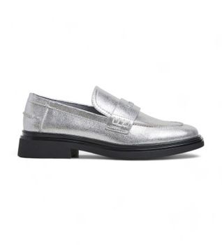 Pepe Jeans para mujer. PLS10424 Mocasines Penny Gloss plateado (38), Plata, 1 a 3cm, Ninguno, Casual