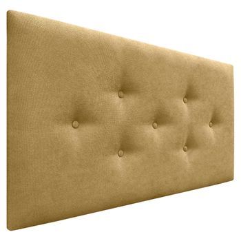 Dhome Cabecero De Tela Acualine Con 3 Hileras Intercaladas De Botones Cabezal Tapizado Cama Lujo(mostaza, 110cm)
