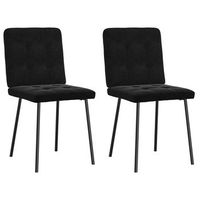 sillas de comedor 2 unidades terciopelo negro vidaxl