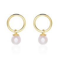 pendientes de oro de 9 quilates para mujer con perlas
