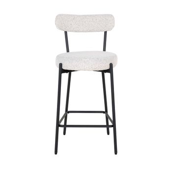 Taburete de bar de tela rizada y metal h65cm - beige