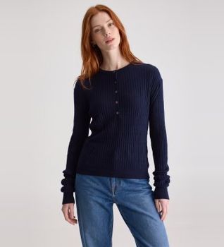 Bellerose para mujer. BW262927 K1714U Jersey Aryro marino (XS), Casual, Lana, Manga larga