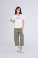 camiseta con logo y canale de lurex en el escote off white