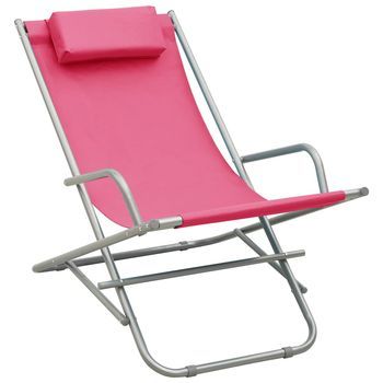 Pack 2 Uds Sillas Mecedoras Acero Rosa