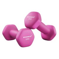 juego de 2 mancuernas de 2 x 1 kg rosa