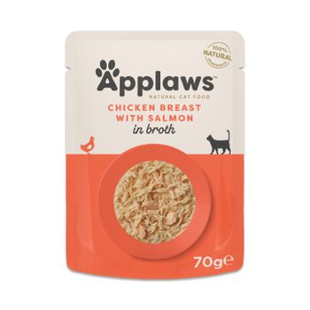 Applaws Cat Natural en caldo 12 x 70 g - Pechuga de pollo con salmón